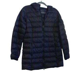 Eddie Bauer black Hooded Puffer Jacket Full Zip Lightweight Quilted Coat